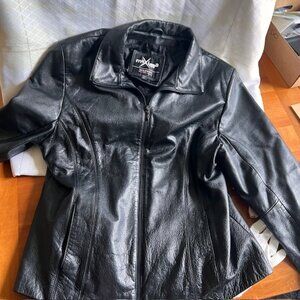 Wilsons Leather Jack, Women's Black Leather Jacket, Vintage Leather Coat